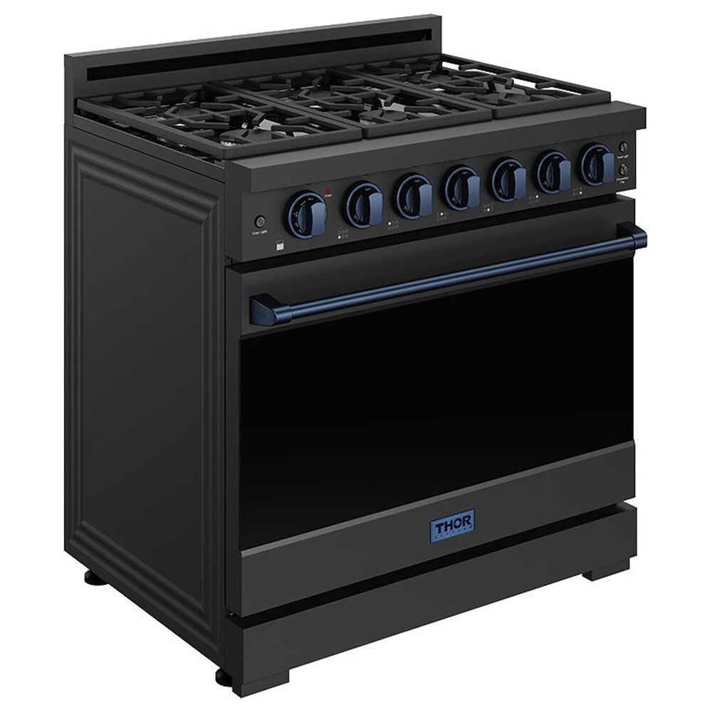 Thor Kitchen Gordon Ramsay 6 Cu. Ft. Professional Gas Range with Blue Handle Kit in Black, , large