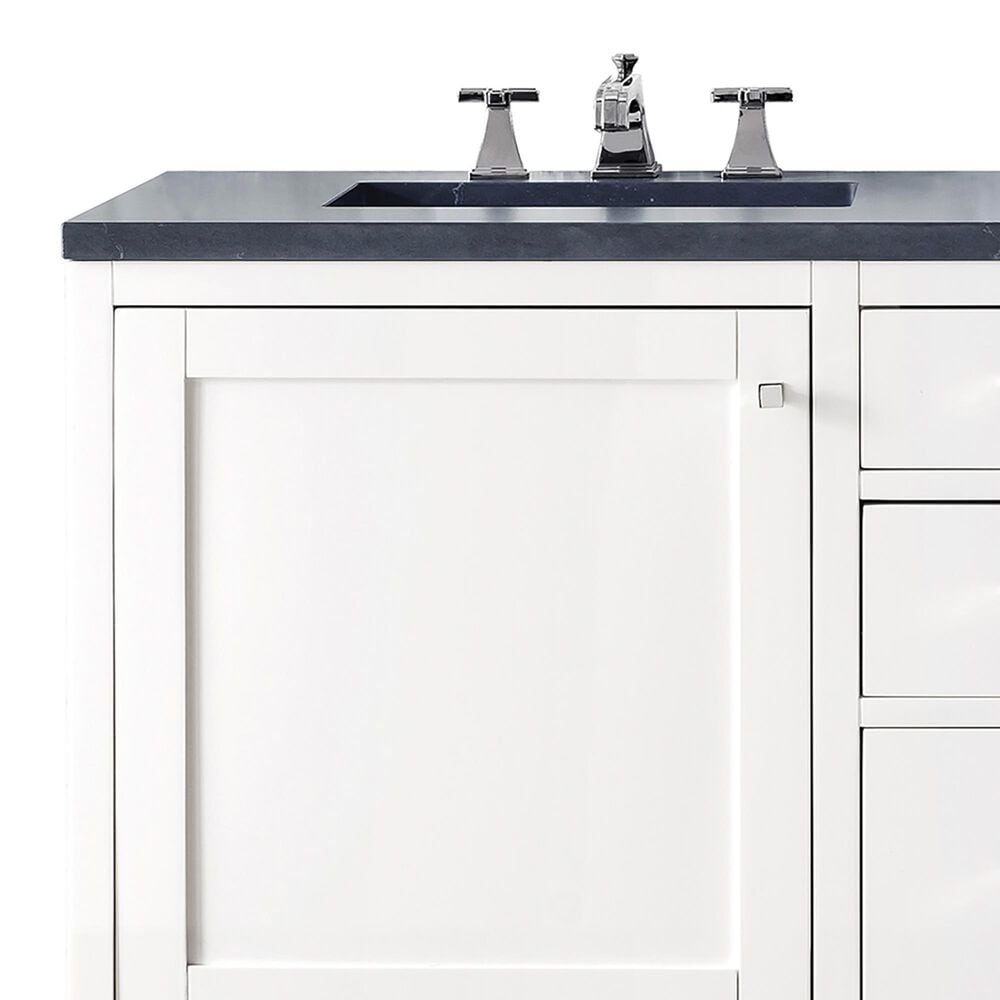 James Martin Vanities Addison 60&quot; Double Bathroom Vanity in Glossy White with 3 cm Arctic Fall Solid Surface Top and Rectangular Sinks, , large