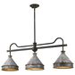 Golden Lighting Jasper 3-Light Linear Pendant in Antique Black and Weathered Gold, , large