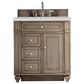 James Martin Vanities Bristol 30" Single Bathroom Vanity in Whitewashed Walnut with 3 cm Lime Delight Quartz Top and Rectangular Sink, , large