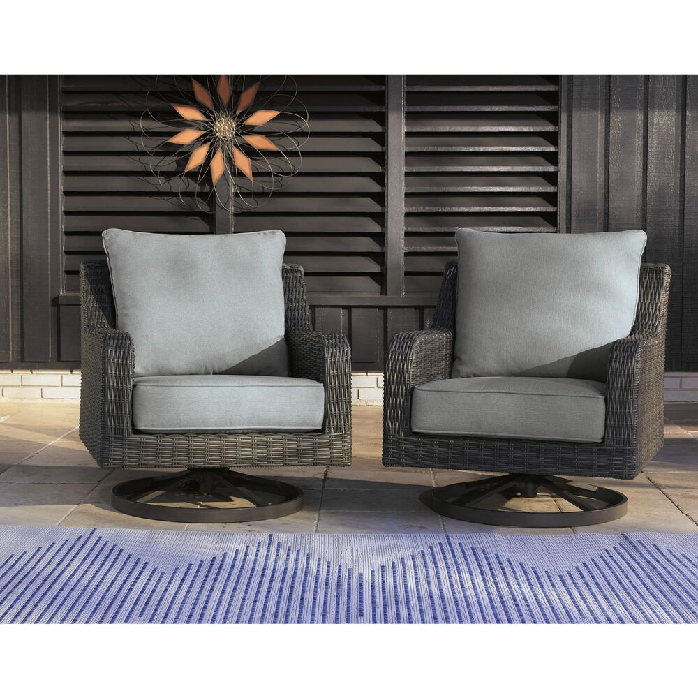 Ashley Elite Park Patio Swivel Lounge Chair in Gray, , large