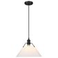 Golden Lighting Orwell 1-Light Large Pendant with Opal Glass Shade in Matte Black, , large