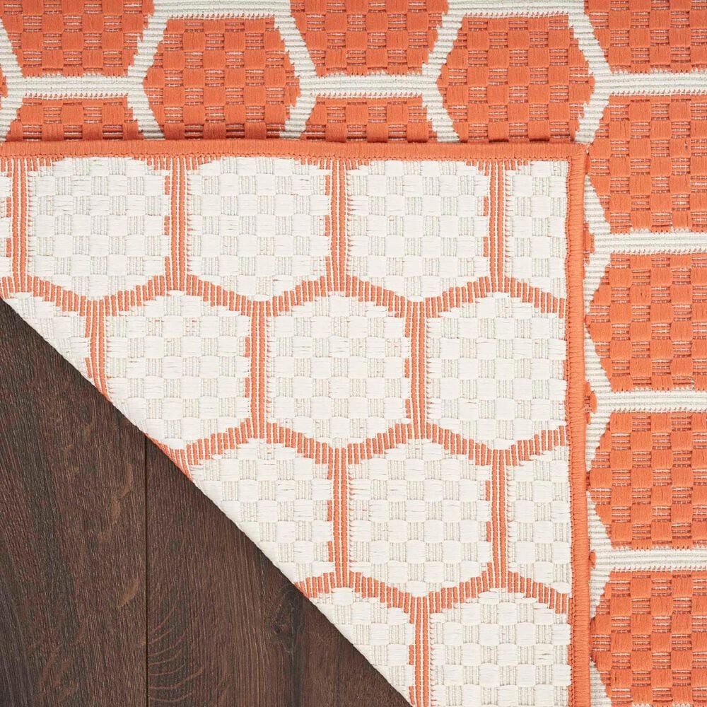 Nourison Twist Reversible 8&#39; x 10&#39; Coral Indoor/Outdoor Area Rug, , large