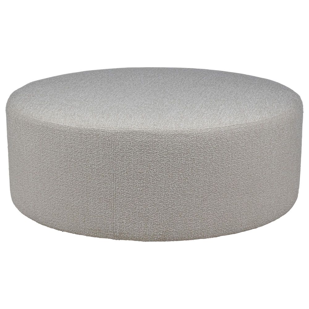 Rowe Furniture Circle Plain 44" Round Ottoman in Bone White, , large