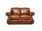 USA Premium Leather Stationary Loveseat in Brandy with Alligator, , large