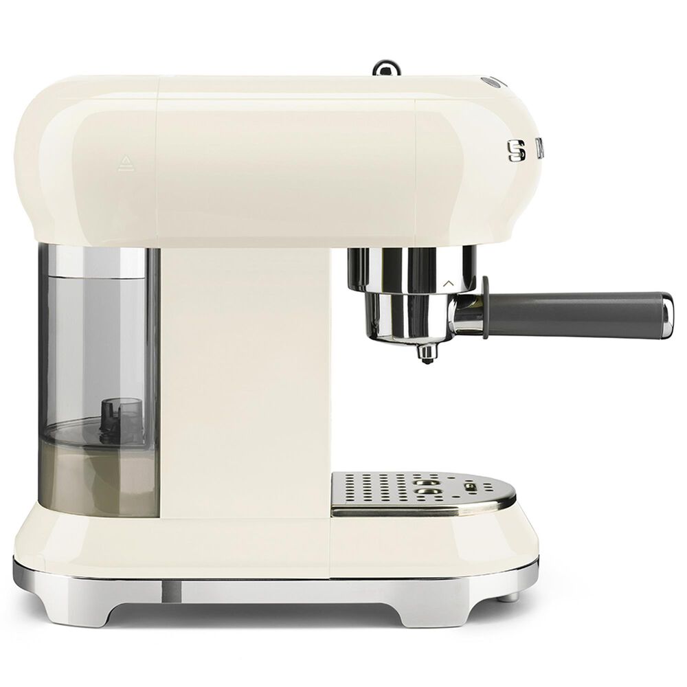 Smeg 33.81 Oz Espresso Manual Coffee Machine in Cream and Polished Chrome, , large