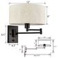 Claxy LIghting 1-Light Plug-In Swing Arm Wall Sconce in Black, , large
