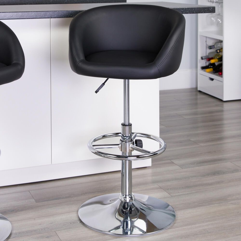 Flash Furniture Adjustable Barstool in Black, , large