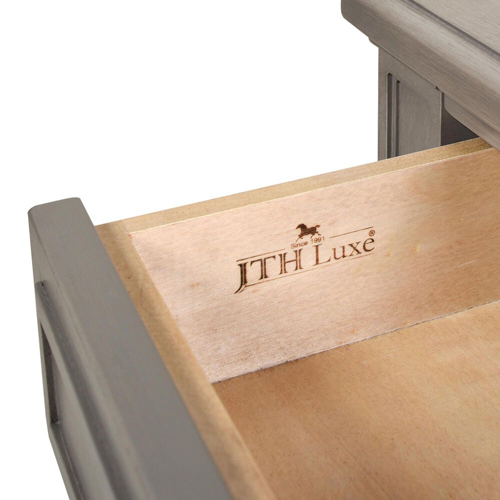 Hearth and Haven Dauphin Executive Desk in Grey and Gold, , large