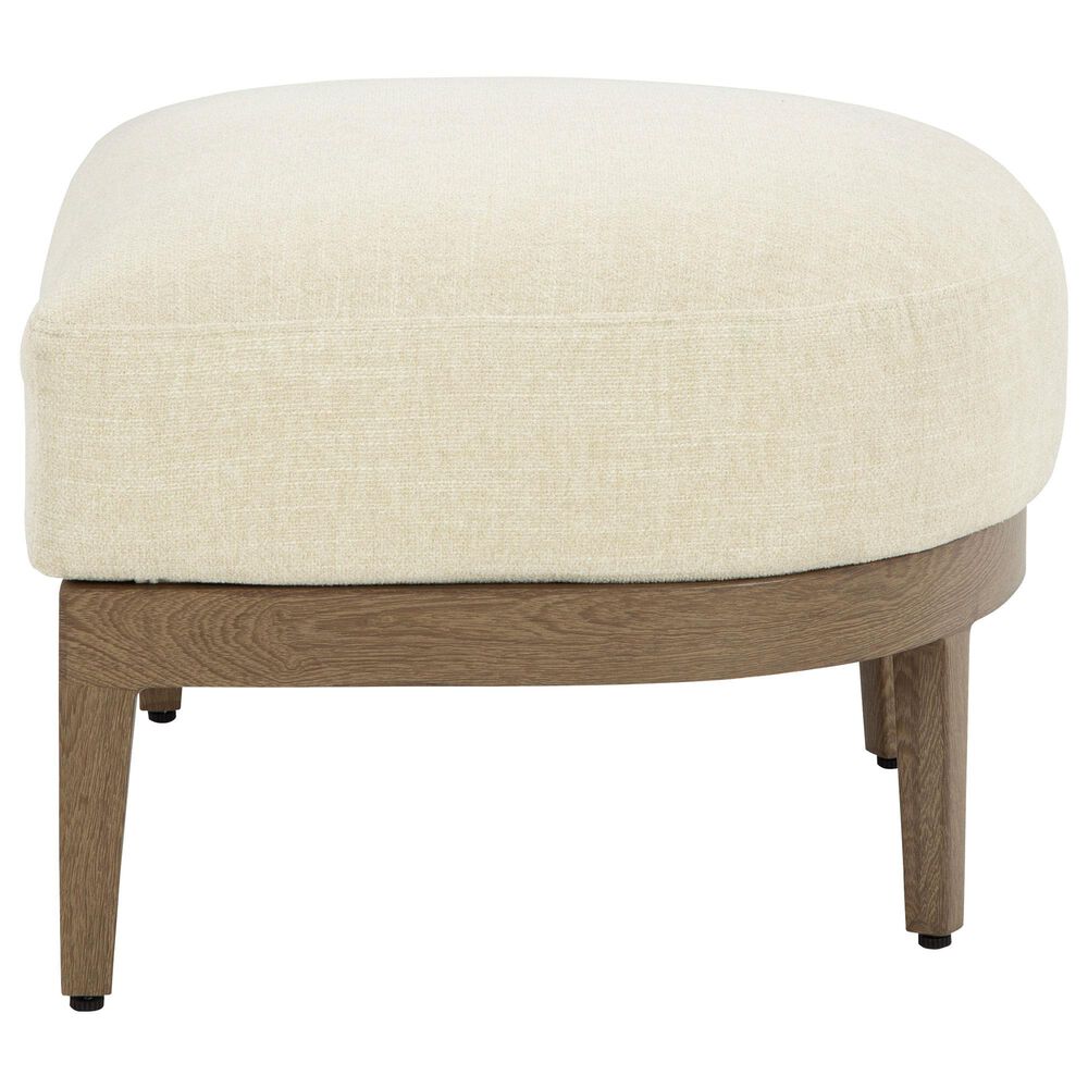 Ashley Serene Bay Ottoman with White Cushion in Dark Brown, , large