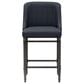 Armen Living Marvin Counter Height Stool with Night Life Blue Upholstery in Antique Pewter, , large