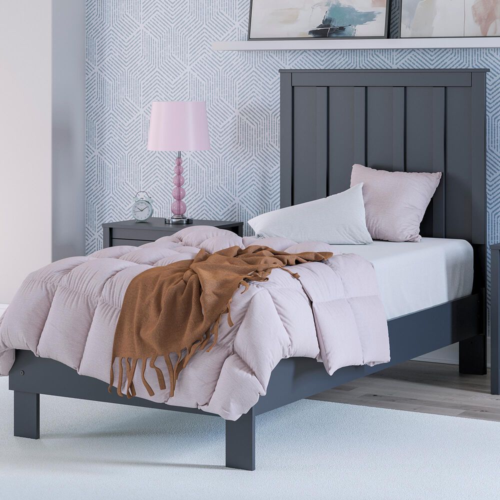 Ashley Simmenfort Twin Platform Bed in Navy Blue, , large
