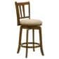 Armen Living Wren Swivel Counter Height Stool with Light Scone Upholstery in Sepia Brown, , large
