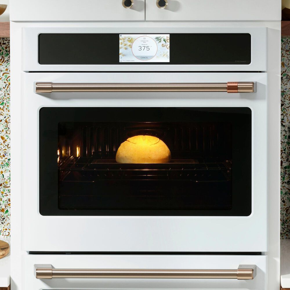 Cafe 2-Piece Kitchen Package with Matte White 30" Smart Built-In Convection Double Wall Oven and Black 30" Touch Control Induction Cooktop, , large