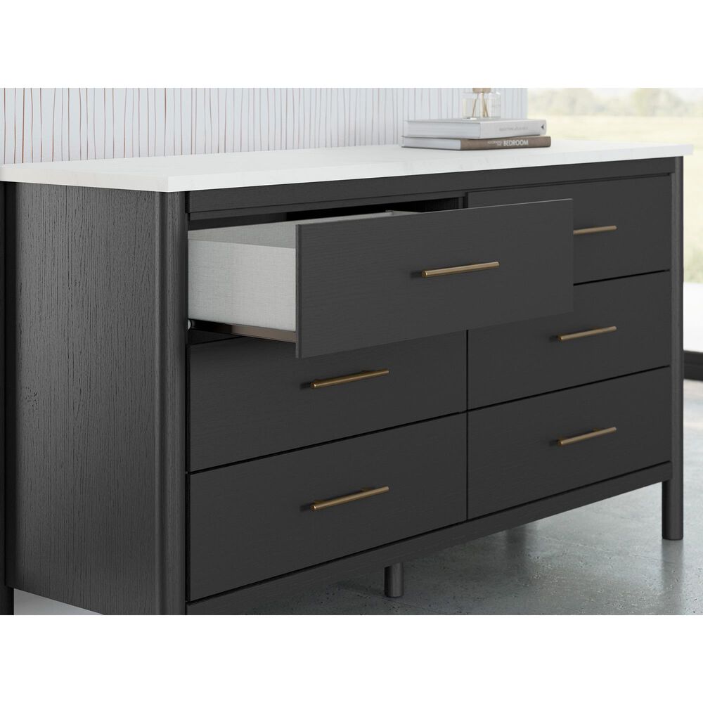 Ashley Cadmori 6-Drawer Dresser in Matte Black and White, , large