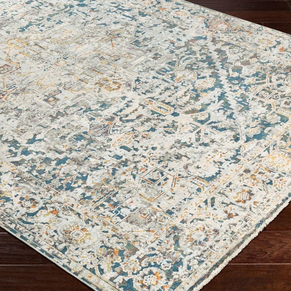 Surya Presidential Ice Blue, Blue, Dusty Sage, Saffron, Ivory, Wheat, Orange, Light Olive, Gray and Charcoal 8&#39;10&quot; x 12&#39;10&quot; Area Rug, , large