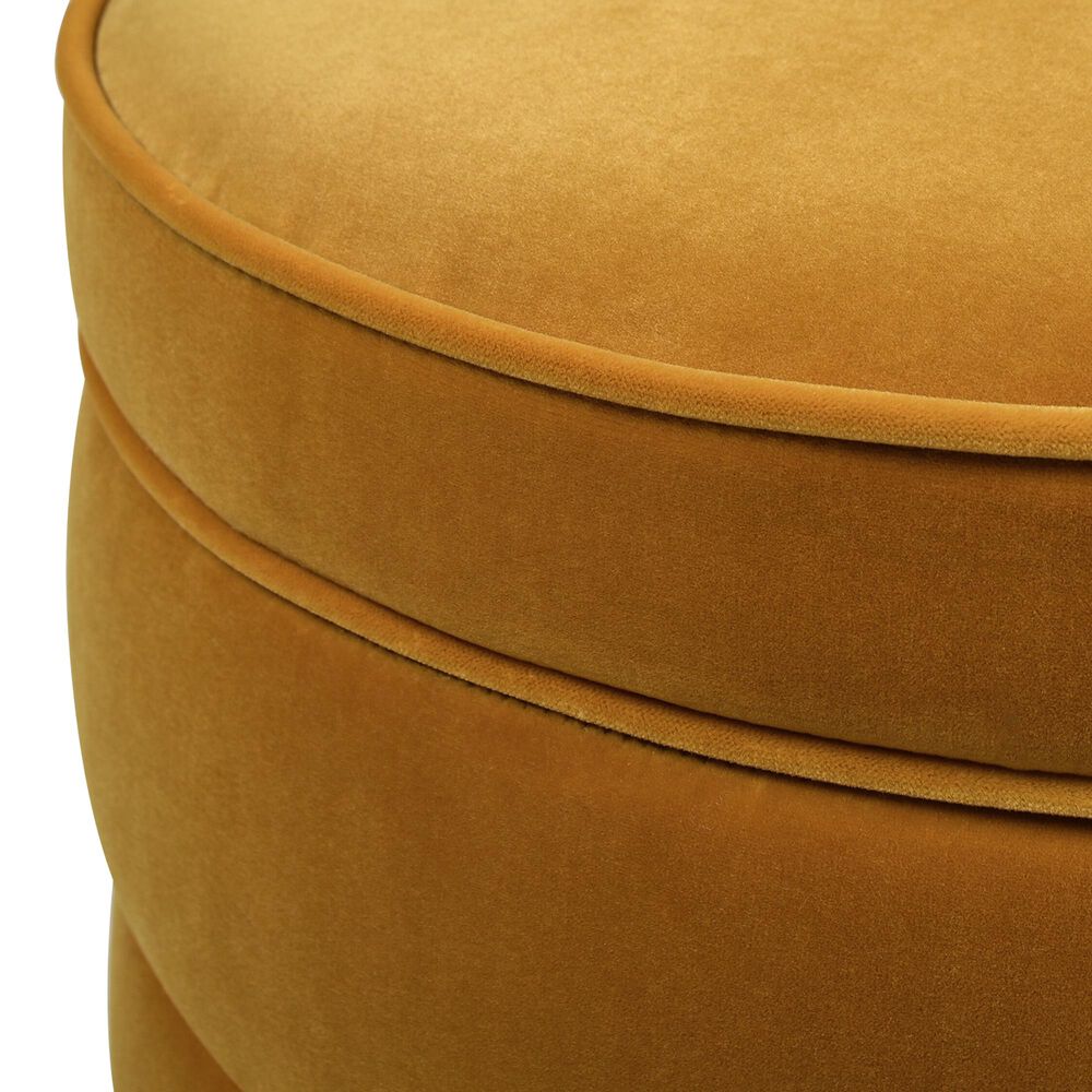Jennifer Taylor Home Midas Storage Ottoman in Rich Yellow Velvet, , large
