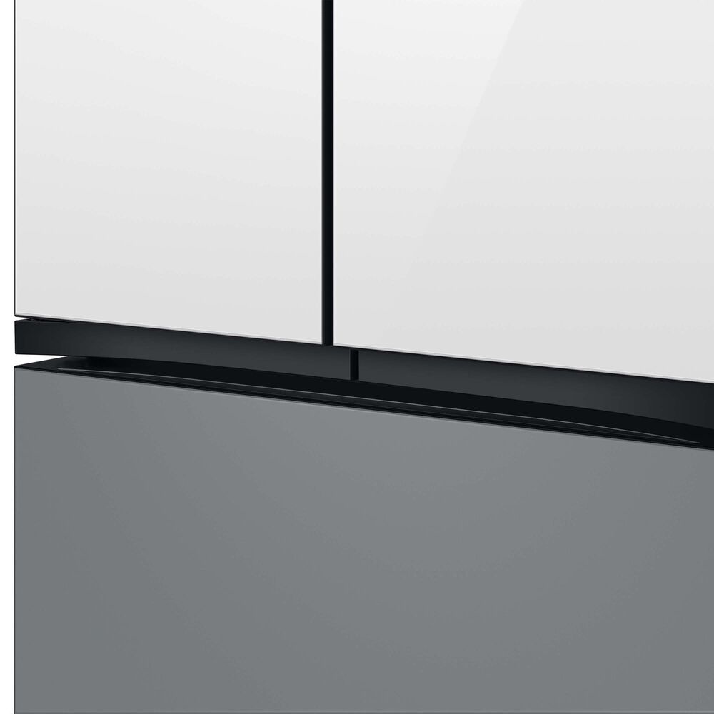 Samsung Bespoke Bespoke 24 Cu. Ft. French Door Refrigerator with Beverage Center - White Glass Top Panels and Grey Glass Bottom Door Panel Included, , large