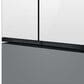 Samsung Bespoke Bespoke 24 Cu. Ft. French Door Refrigerator with Beverage Center - White Glass Top Panels and Grey Glass Bottom Door Panel Included, , large