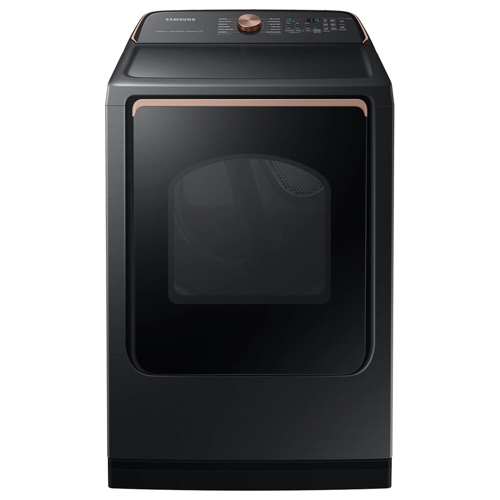 Samsung 5.5 Cu. Ft. Smart Top Load Impeller Washer and 7.4 Cu. Ft. Electric Dryer in Brushed Black, , large