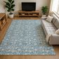 Dalyn Rug Company Soft Essentials Floral Teal 10" x 14" Indoor/Outdoor Area Rug, , large