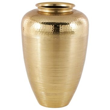 Maple and Jade 20" Decorative Vase with Hammered Top in Brushed Gold, , large