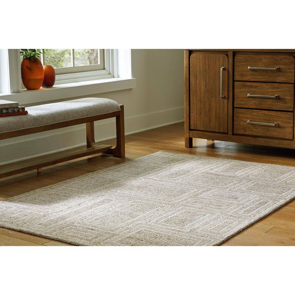 Ashley Brickburgh 5&#39; x 7&#39; Gray, Ivory and Honey Area Rug, , large