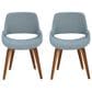 LumiSource Fabrico Side Chair with Blue Cushion in Walnut (Set of 2), , large