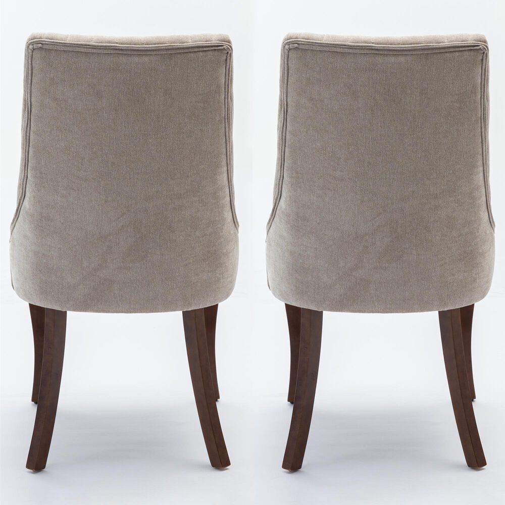 Hearth and Haven Rayon Side Chair with Beige Cushion in Light Brown (Set of 2), , large