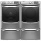 Maytag 5 Cu. Ft. Front Load Washer and 7.3 Cu. Ft. Gas Dryer Laundry Pair with Pedestal in Metallic Slate, , large