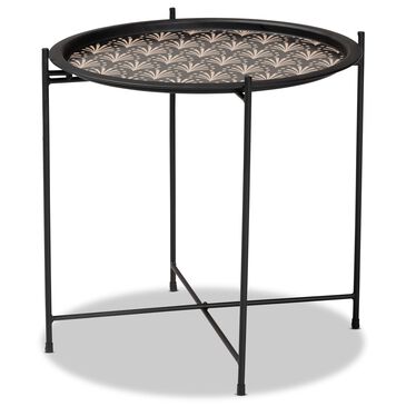 Baxton Studio Ivana Plant Stand in Beige and Black, , large