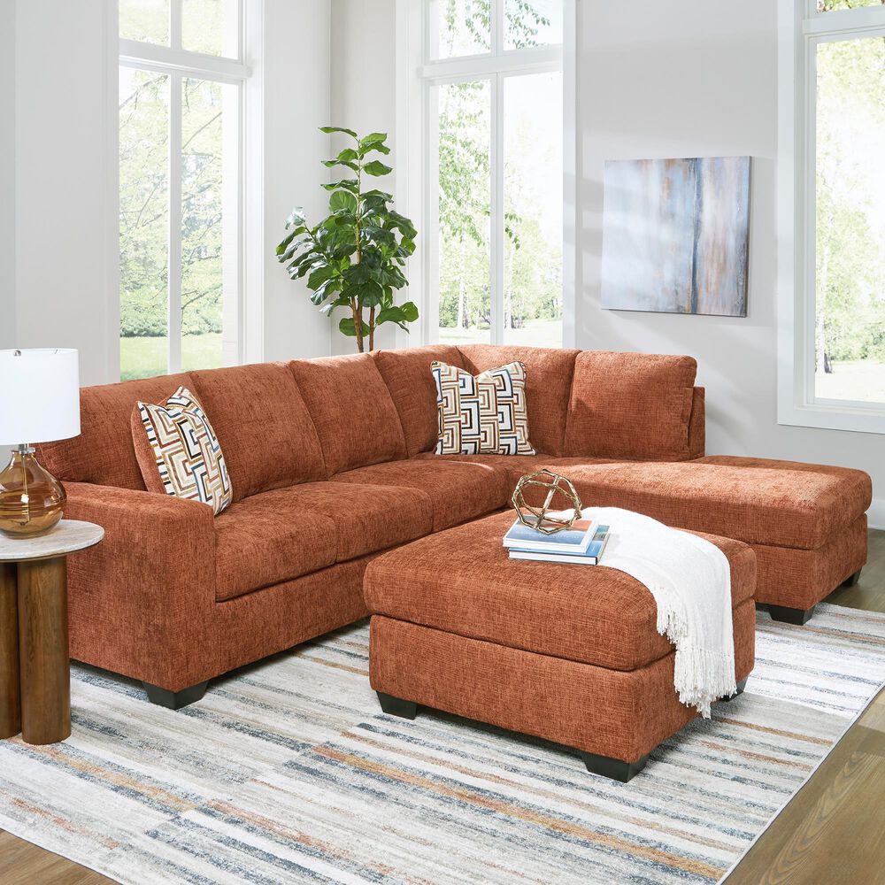 Ashley Aviemore 2-Piece Sectional with Right-Facing Chaise in Spice, , large