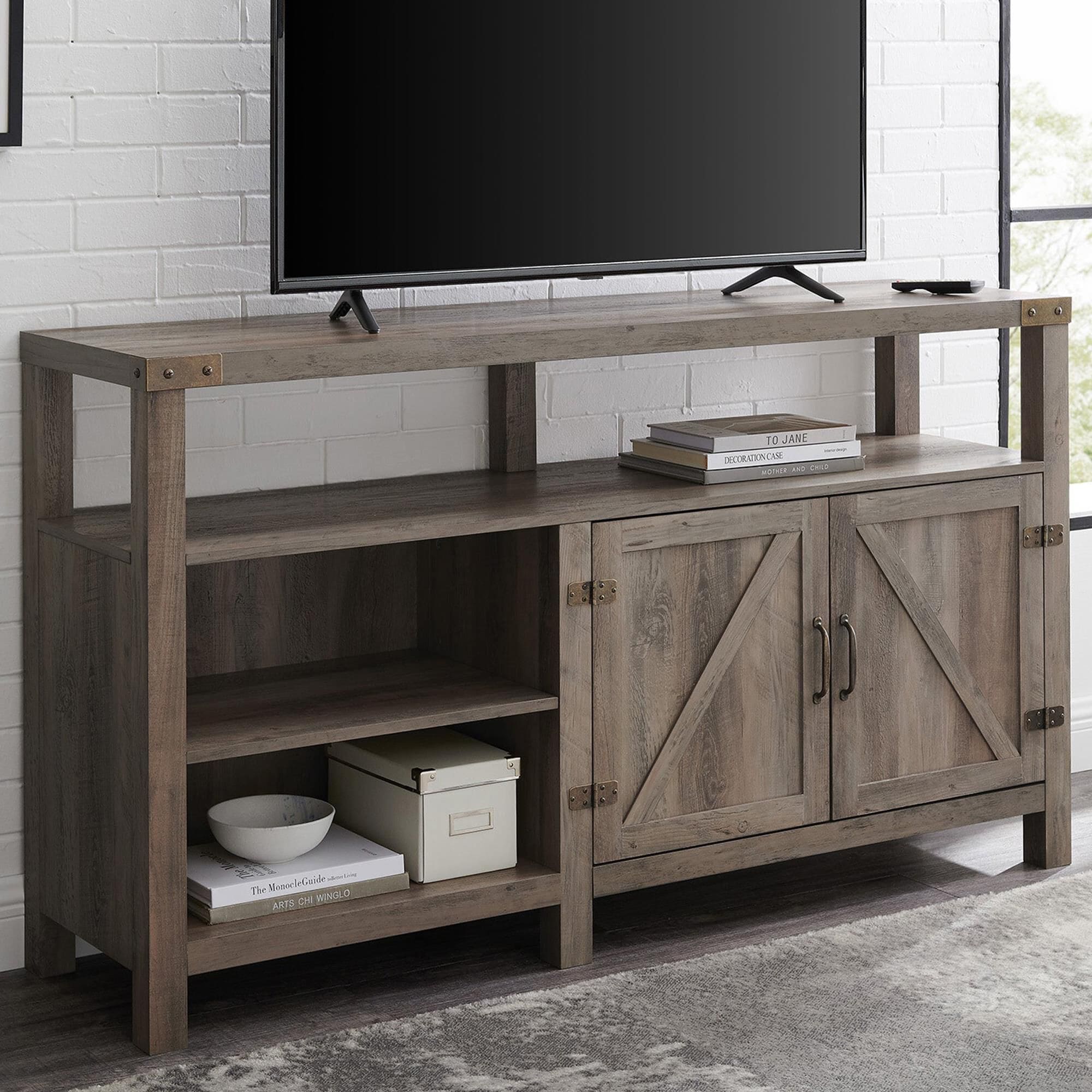 Walker edison 42 wood 2025 highboy tv stand