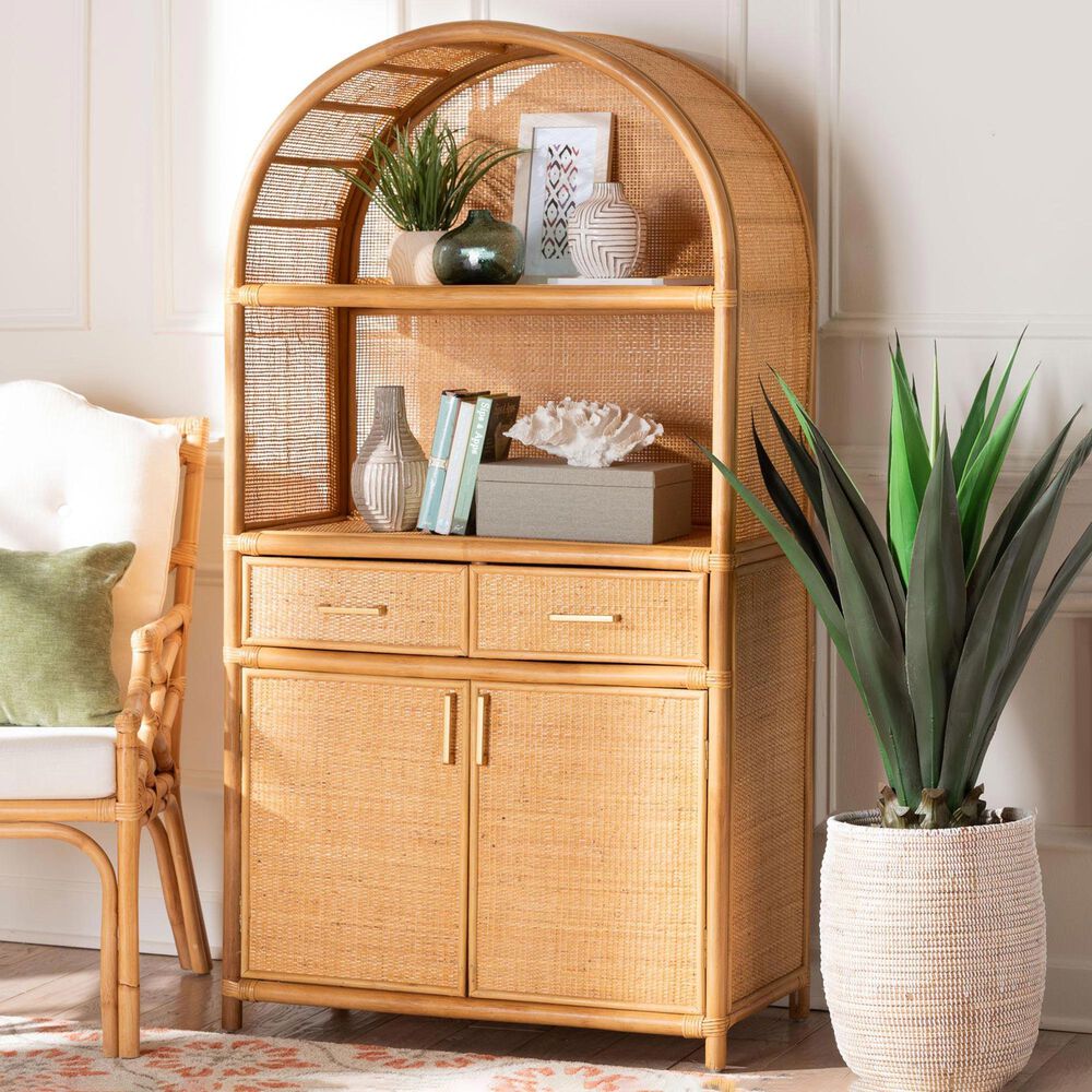 Baxton Studio Mairen 2-Drawer Storage Cabinet in Light Honey, , large