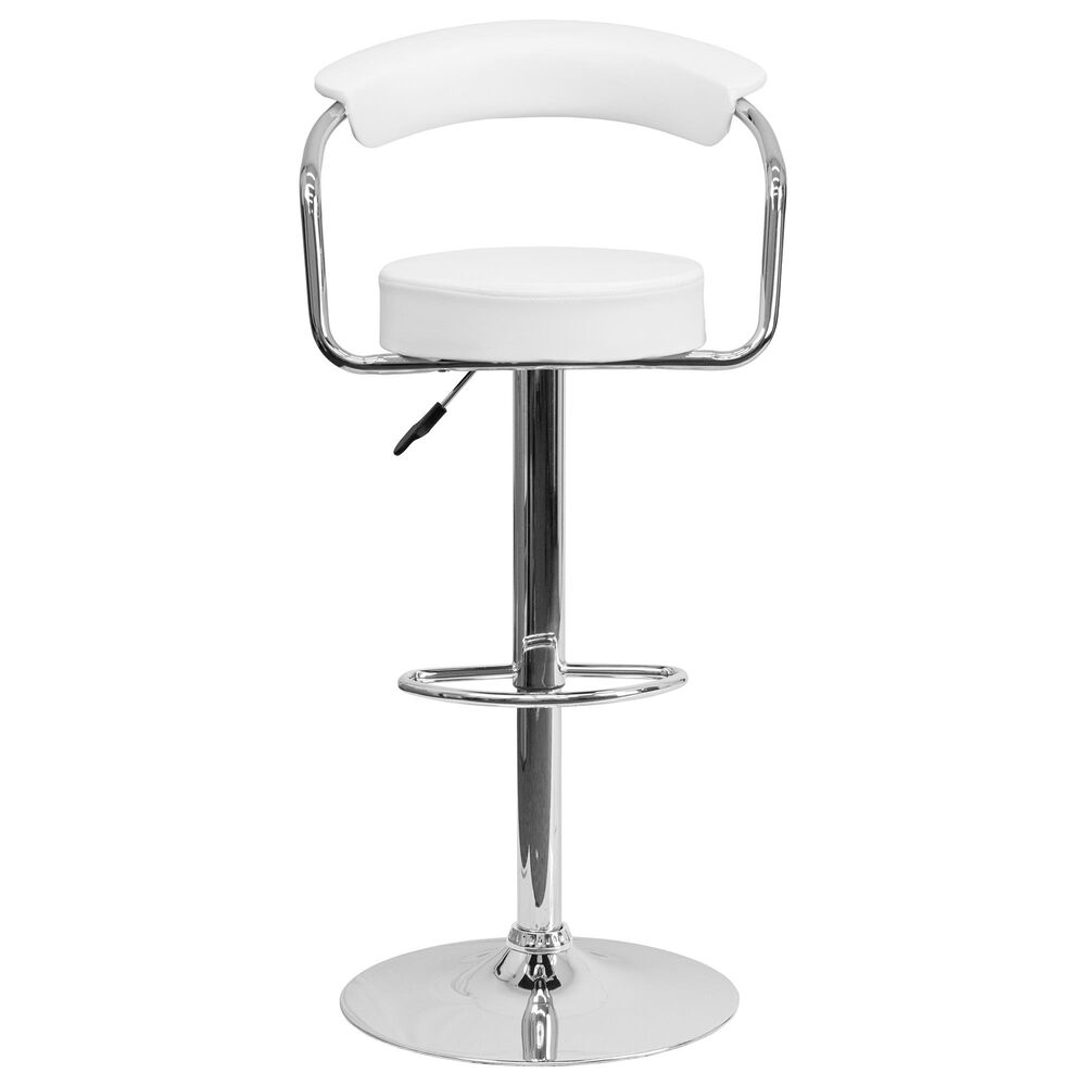 Flash Furniture Adjustable Barstool in White, , large