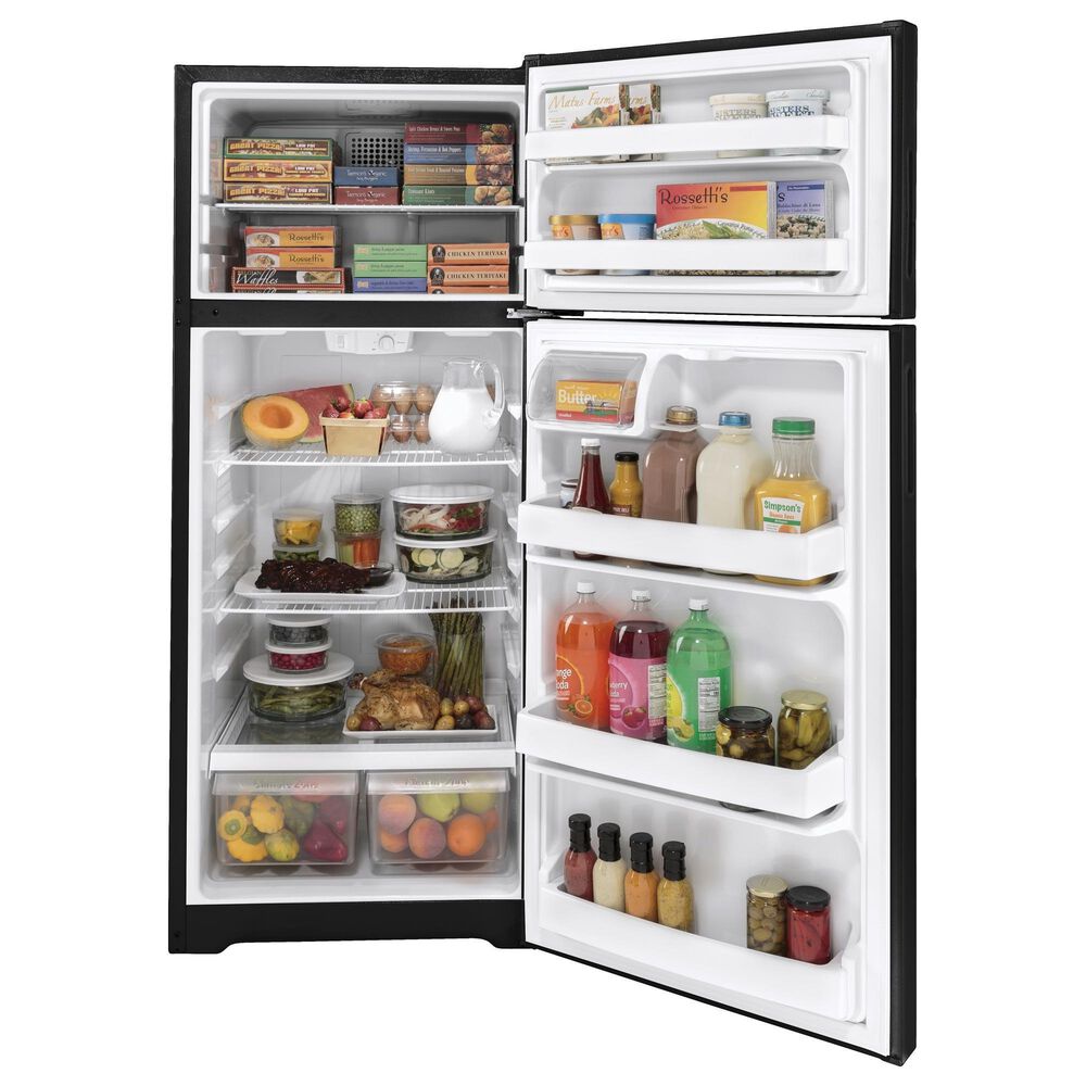 Hotpoint 17.5 Cu. Ft. Recessed Handle Top-Freezer Refrigerator in Black, , large
