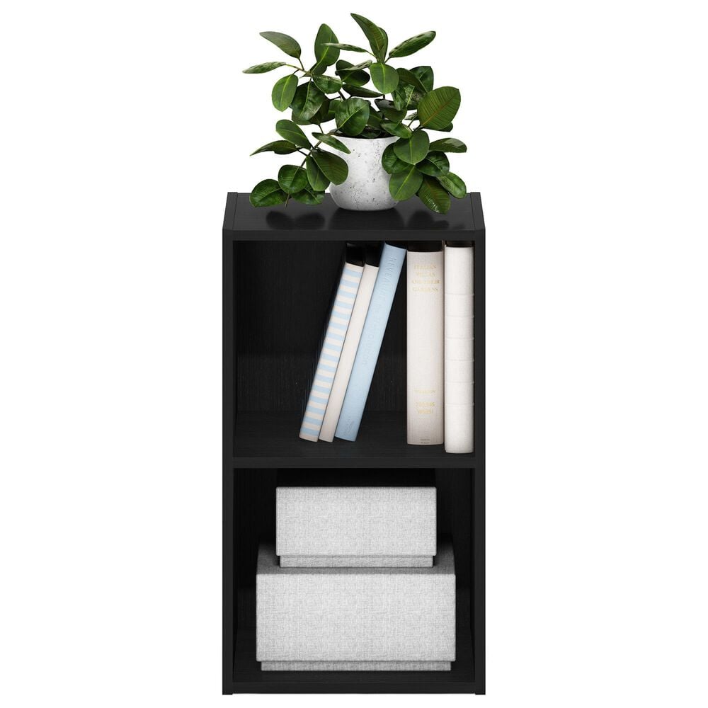 HOMLUX 2-Tier Open Shelf Bookcase in Blackwood, , large