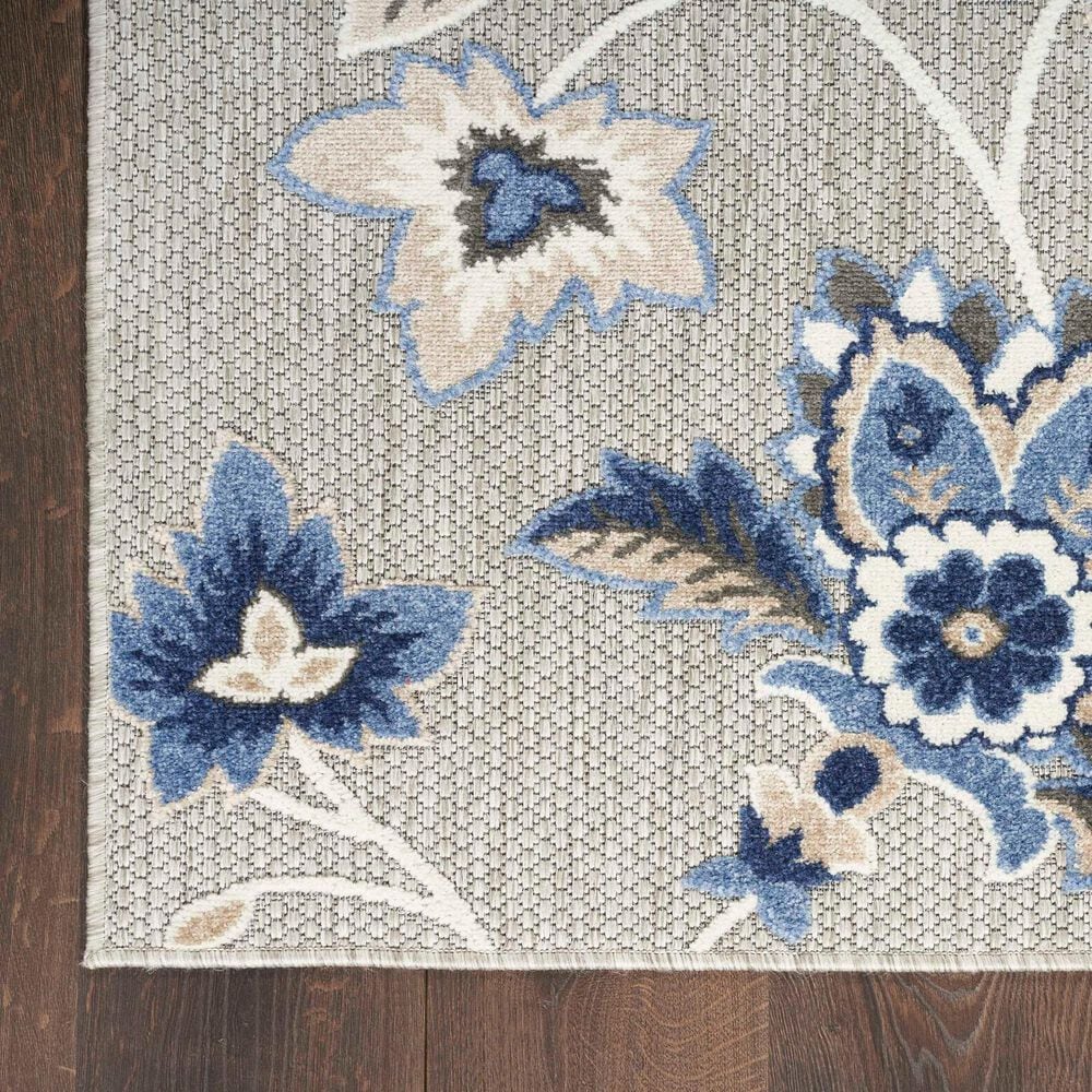 Nourison Aloha ALH31 7&#39;10&quot; x 10&#39;6&quot; Blue and Grey Indoor/Outdoor Area Rug, , large