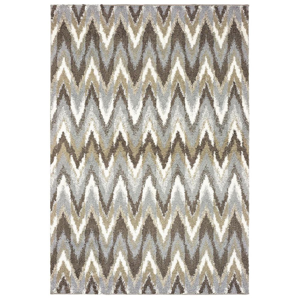 Oriental Weavers Verona 004D6 7"10" x 10"10" Grey and Taupe Area Rug, , large