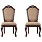 HOMLUX Chateau De Ville Side Chair with Diamond Pattern Fabric Upholstery in Espresso (Set of 2), , large