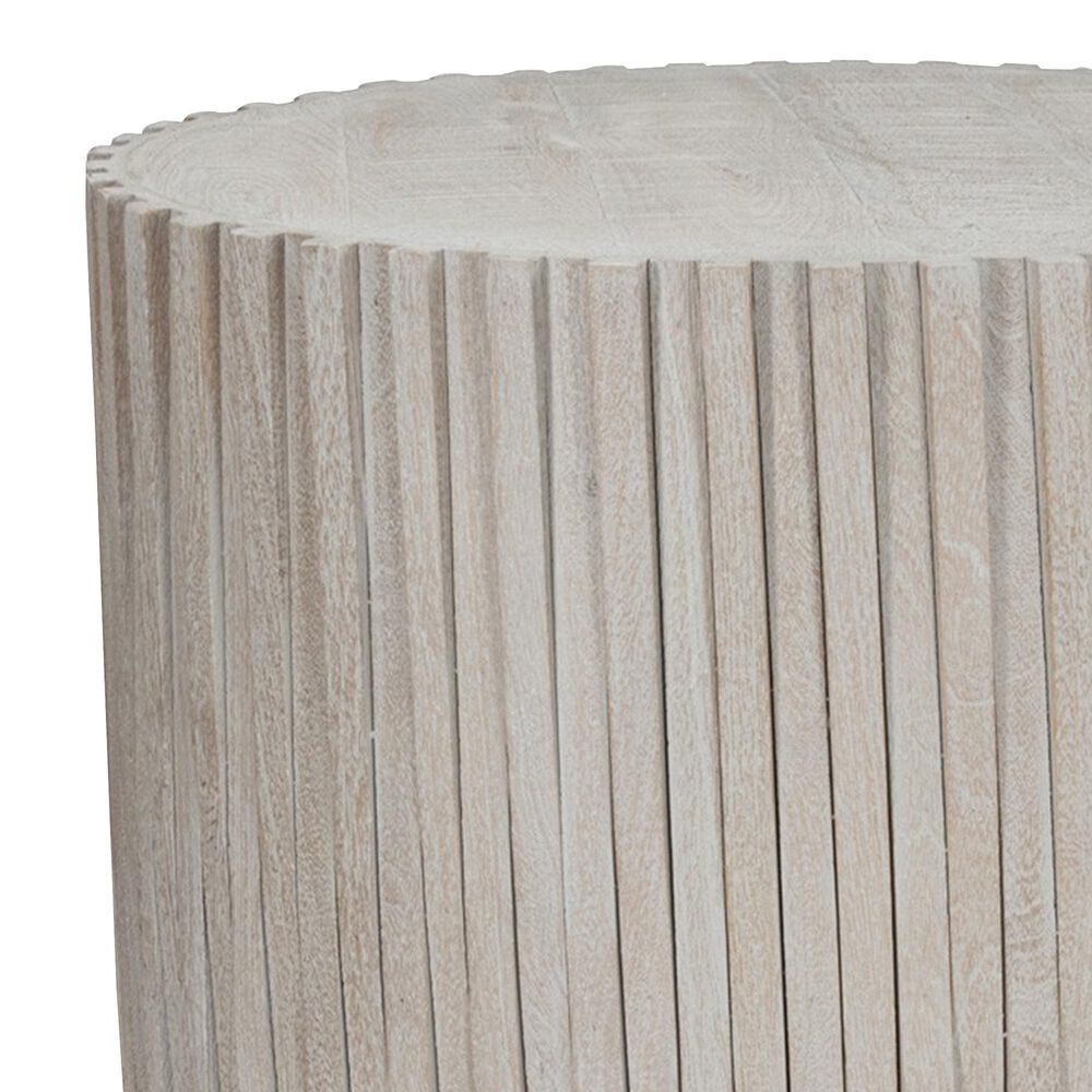 Classic Home Mrytle 24&quot; Round End Table in Mango Wood, , large