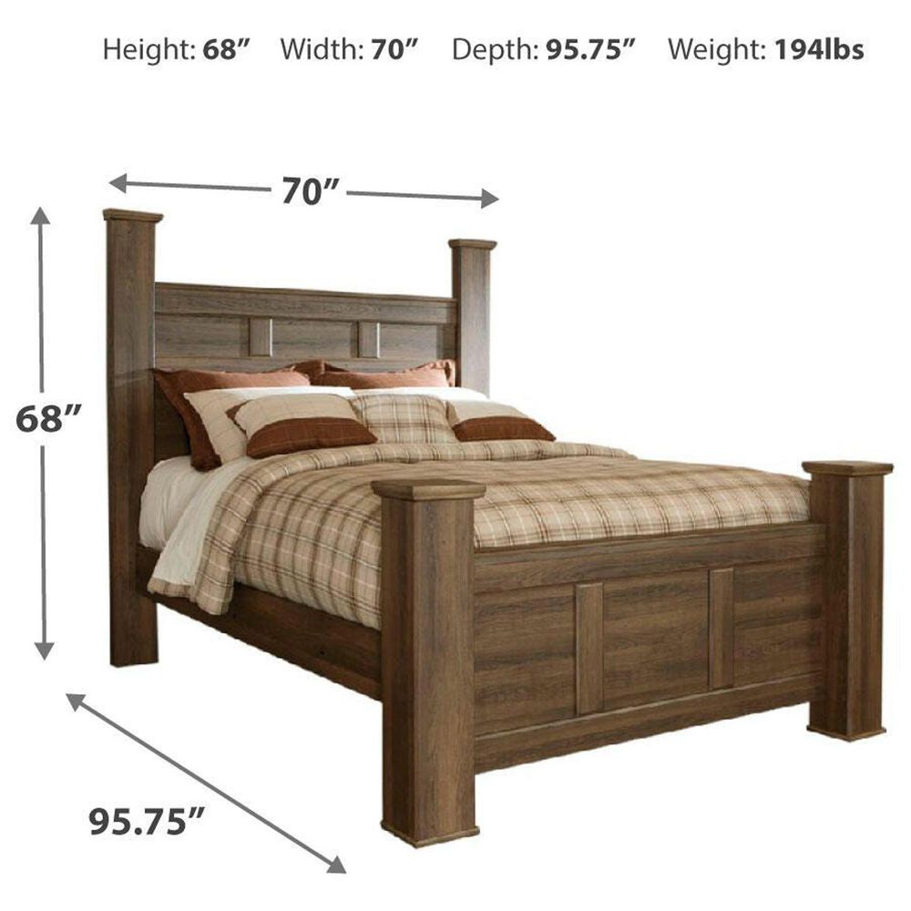 Ashley Juararo Queen Poster Bed in Dark Brown, , large