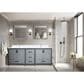 Lexora Home Ziva 84" Double Bathroom Vanity in Dark Grey with 2 cm White Quartz Top and Rectangular Sinks, , large