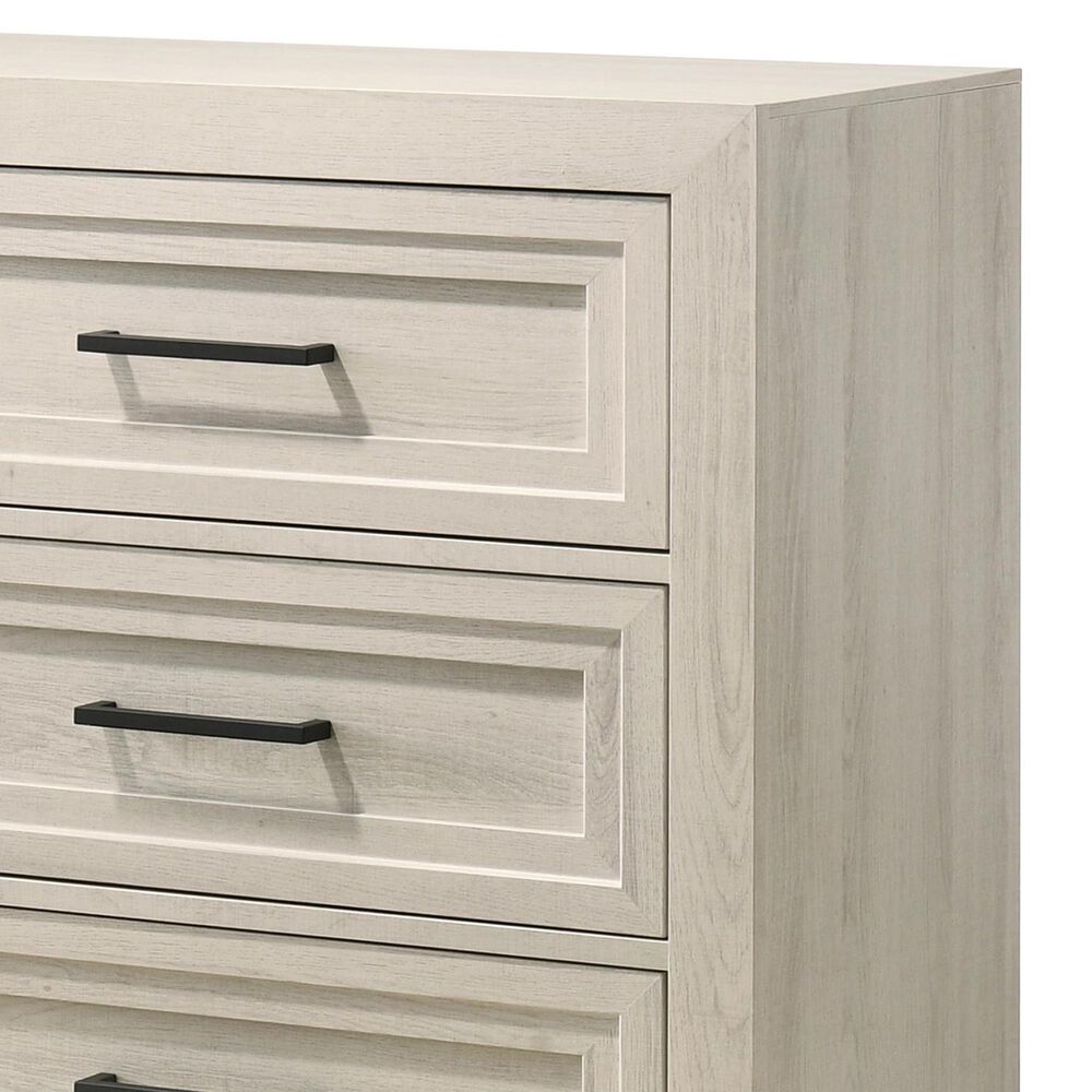 Crown Mark Lorraine 6 Drawer Dresser in Antique White, , large