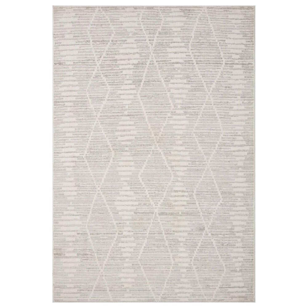 Loloi II Kamala 9"2" x 13" Ivory and Silver Area Rug, , large