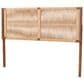 Baxton Studio Holitz King Headboard in Walnut Brown and Light Brown, , large