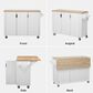 HOMLUX 51" Kitchen Island with Drop Leaf in White Ash, , large