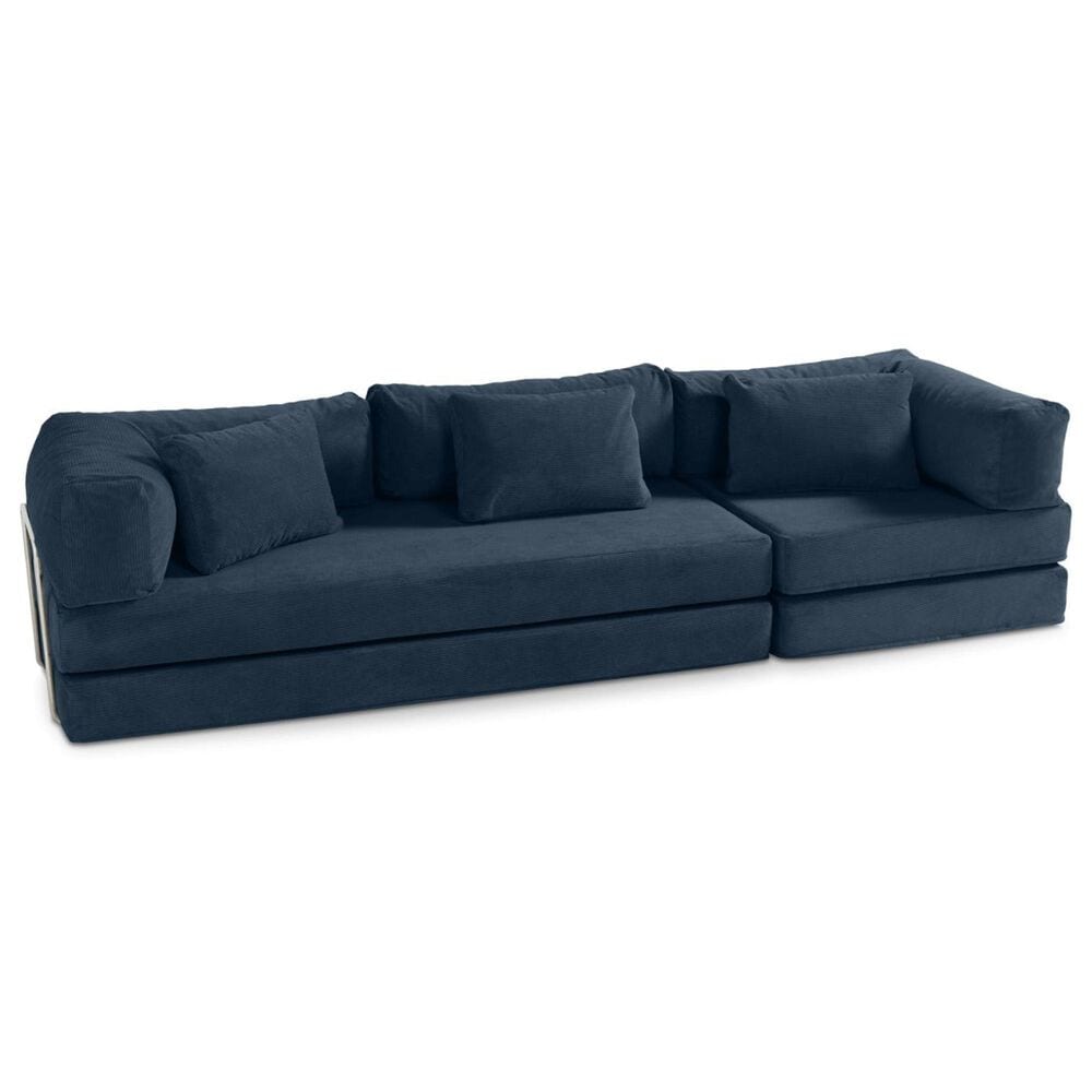 Jaxx Unsofa Stationary Sofa in Indigo Blue, , large