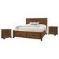 Viceray Collections Cool Rustic King Storage Plank Bed with Two Nightstands in Amber, , large
