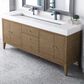 James Martin Vanities Linear 72" Double Bathroom Vanity in Whitewashed Walnut with 10 cm Glossy White Solid Surface Top and Rectangular Sinks, , large